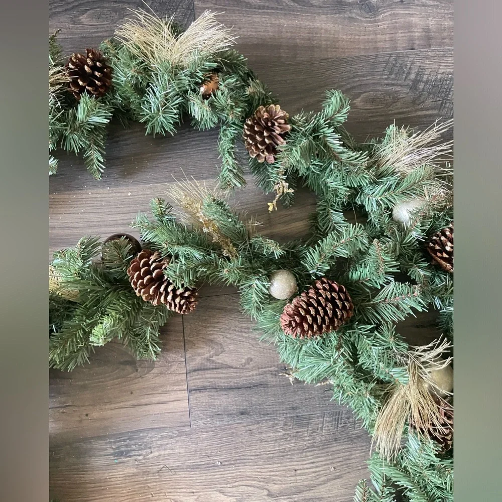 Pier 1 Gold and Brown Ornament Unlit Garlands